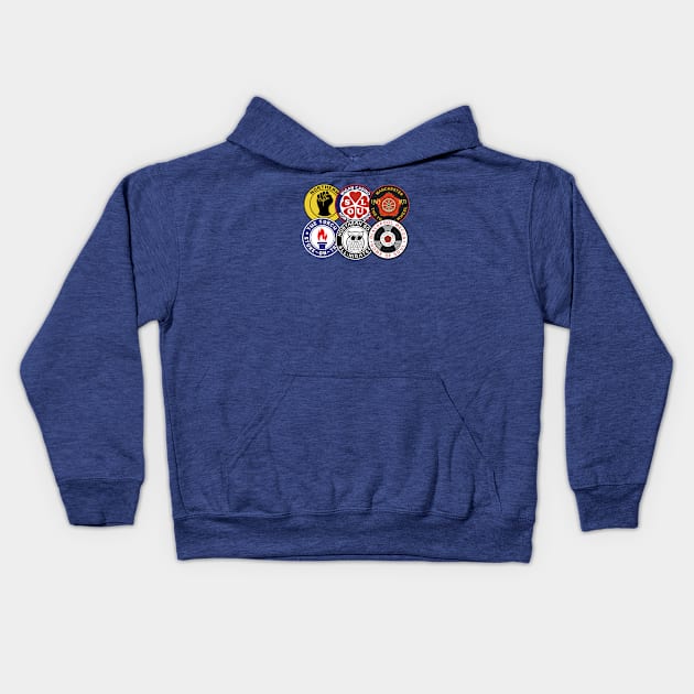 Northern soul Clubs Kids Hoodie by RussellTateDotCom